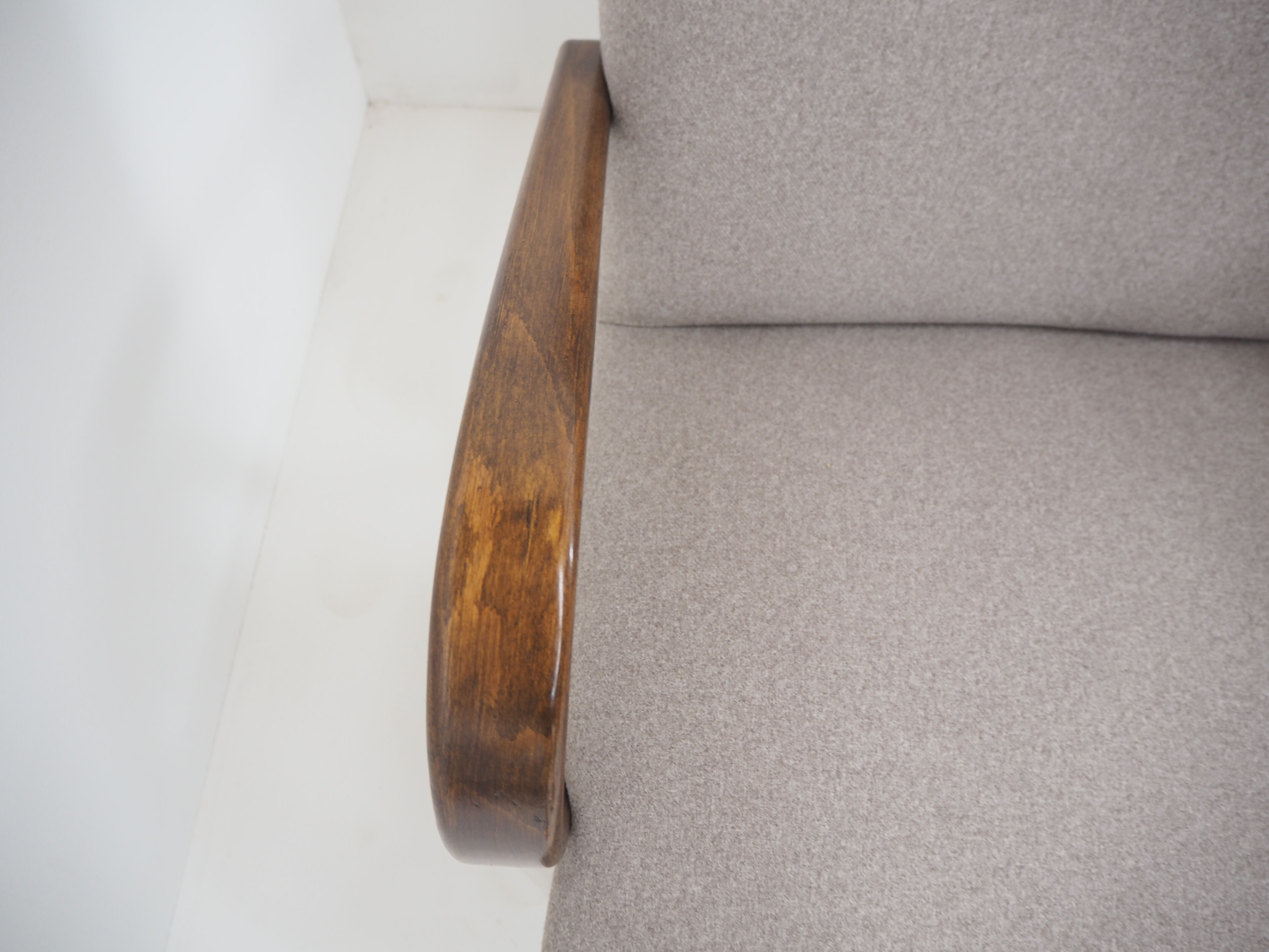 1960s pair of Ton/Thonet beech armchairs, czechoslovakia