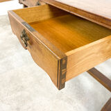 Vintage mahogany harp base desk table with drawers