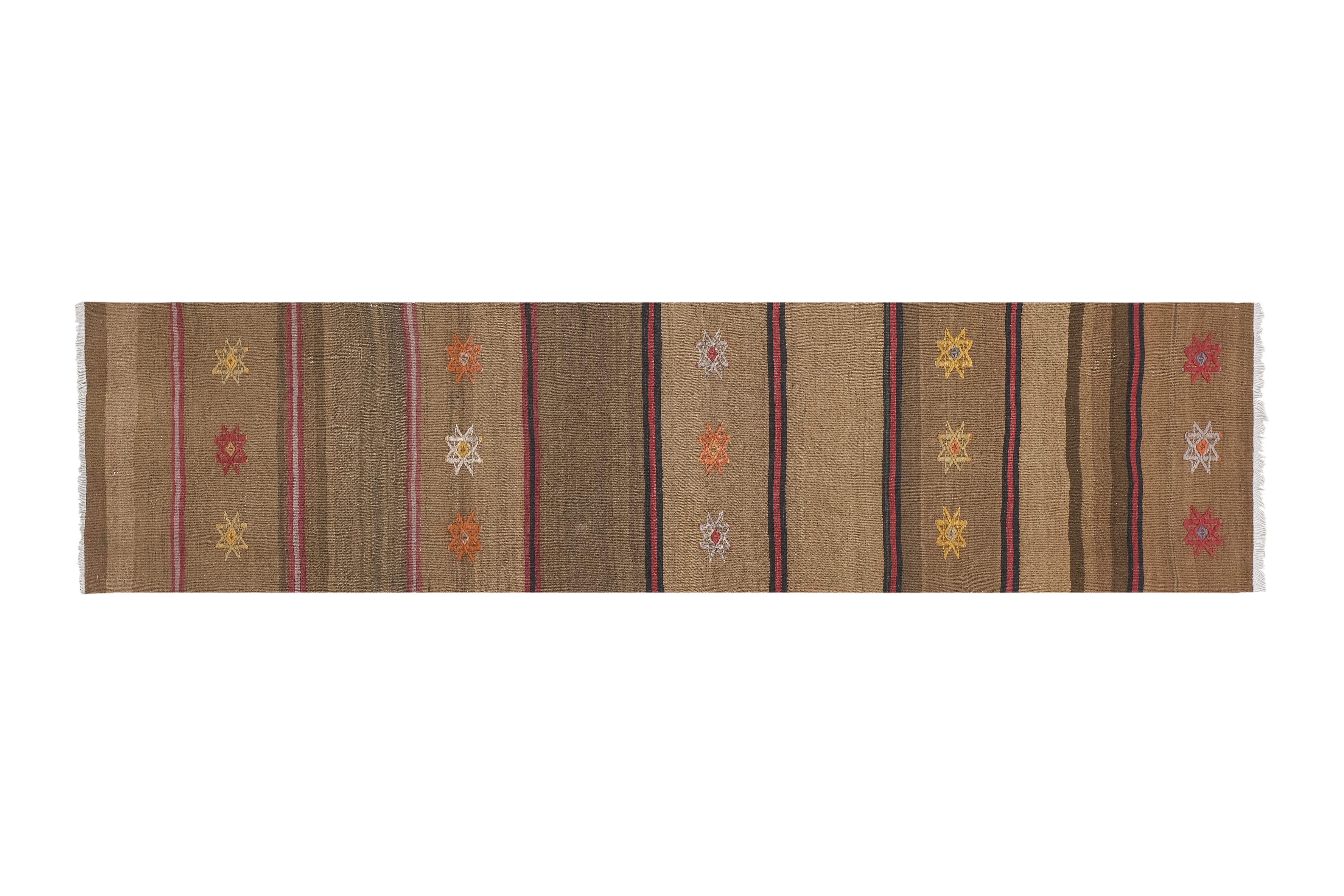 Striped Narrow Turkish Kilim Runner Rug