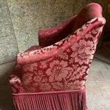 Armchair Napoleon III red satin