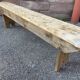 Rustic bench natural wood