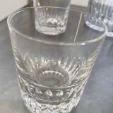 Whisky decanter and its 3 crystal glasses St Louis