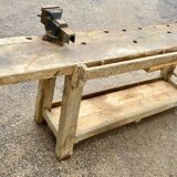 Antique French Carpenter's Workbench in Solid Beech – Early 20th Century