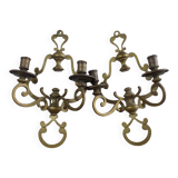 Paire d'appliques murales vintage en laiton