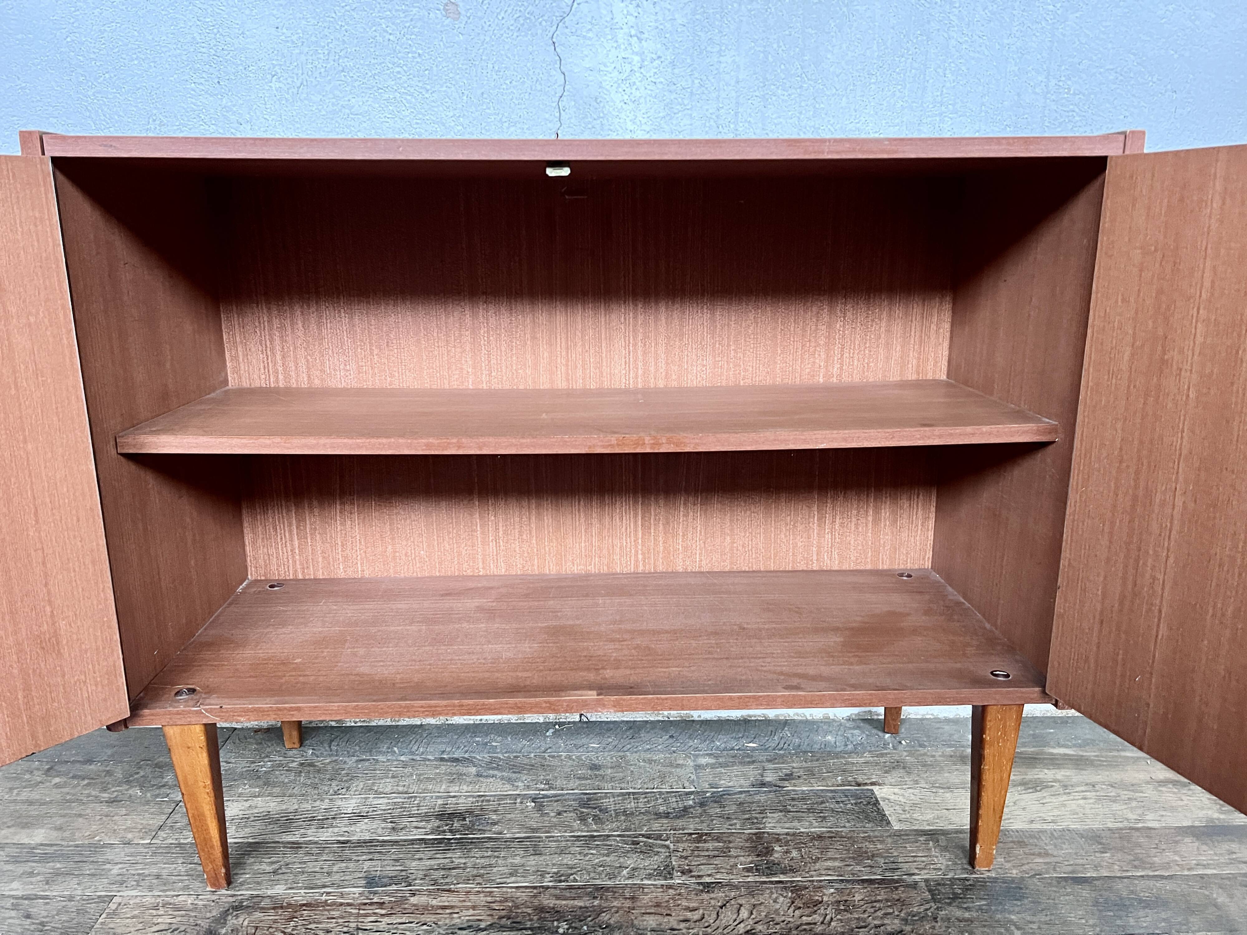 Hifi tv cabinet enfilade Scandinavian look modernist French 1950