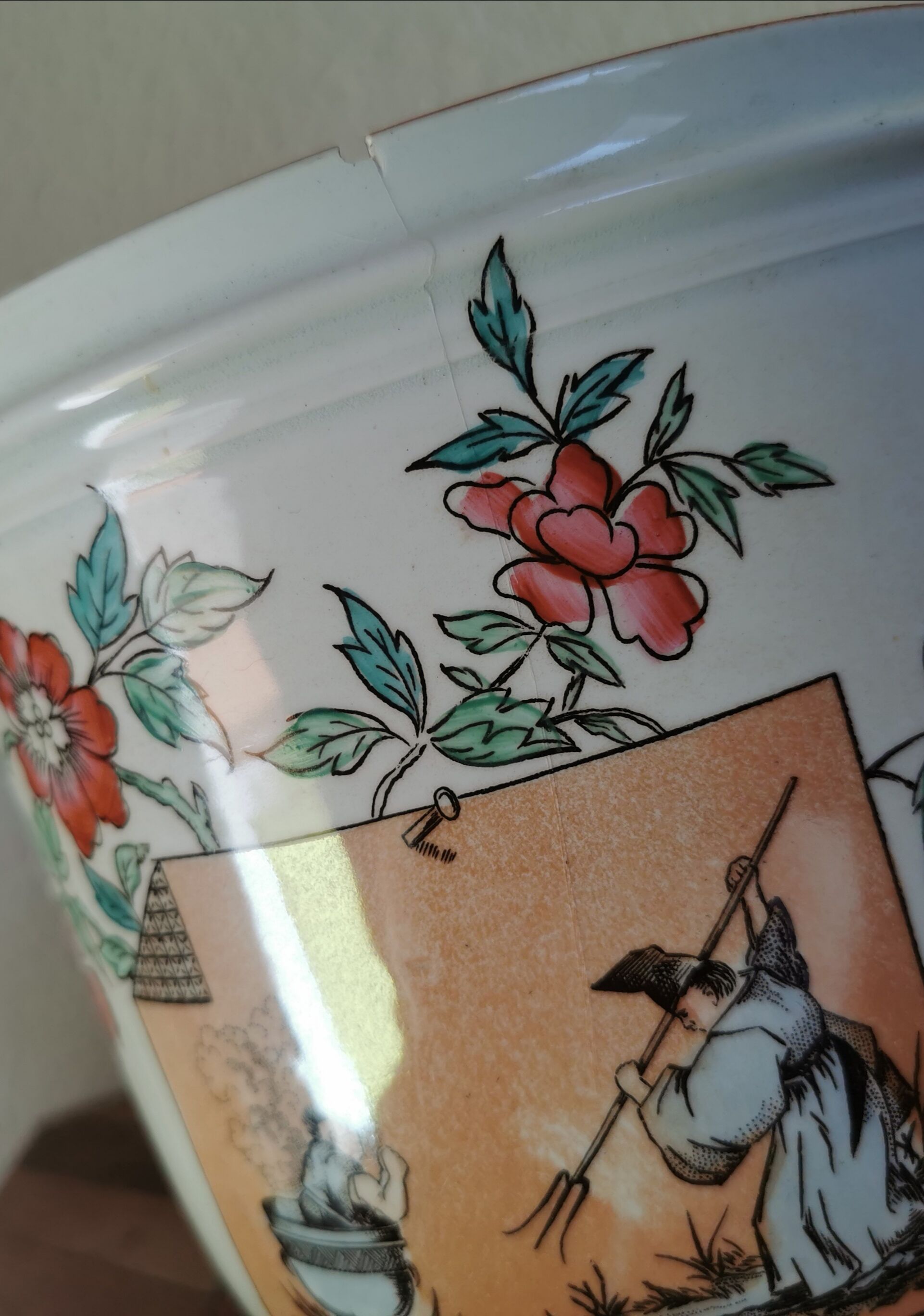 Cache pot earthenware Luneville Japan