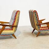 1970's Italian lounge chairs with a funky twist