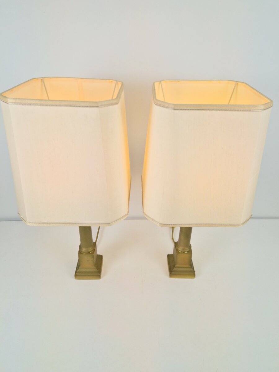 Neoclassical Empire Brass Table Lamp, France, 1960, Set of 2