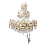 Vintage chandelier with tassels from the 80s