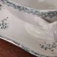 Gravy boat on pedestal with handles Terre de fer St Amand amandinoise "lily of the valley"
