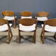 Chaises de salle à manger brutalistes vintage, ensemble de 6 - années 1960