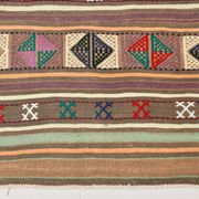 Tapis kilim vintage en laine, motifs géométriques et tons pastel,146x224 Cm