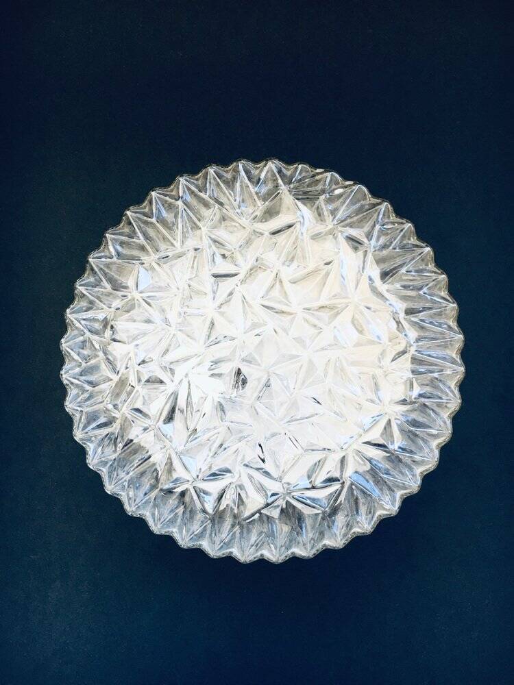 German wall lamp in crystal glass by Bur Leuchten, 1960s