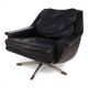 ESA 802 Black Leather Lounge Chair by Werner Langenfeld, 1970