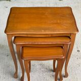 3 Louis XV solid wood nesting coffee tables
