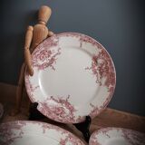 Set of 6 flat plates Red Dolphin 1920