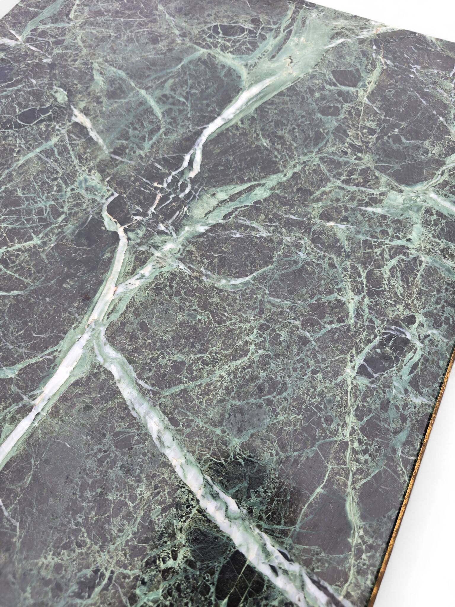 Green marble and brass coffee table