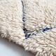 Moroccan Berber carpet blessed ouarain ecru corridor with blue diamonds engraved 312x68cm