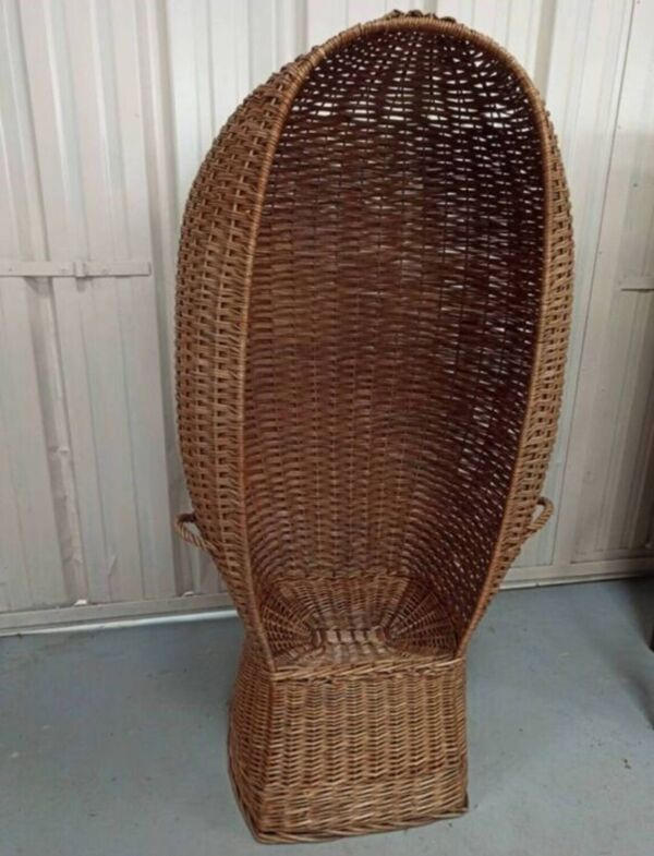 Cabine de plage osier rotin vintage fauteuil Emmanuelle