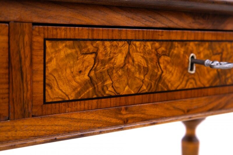 Walnut desk, Northern Europe, circa 1900. After restoration.