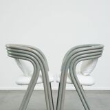 Set of 4 new upholstered vintage design dining chairs from the 1970s by Axel Enthoven for Rohé