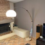 Guzzini arc floor lamp. 1970. Italy. Marble base.