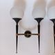 Pair of gold and lay sconces Arlus 1960