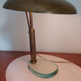 Italian Desk lamp  1950 brass and glass