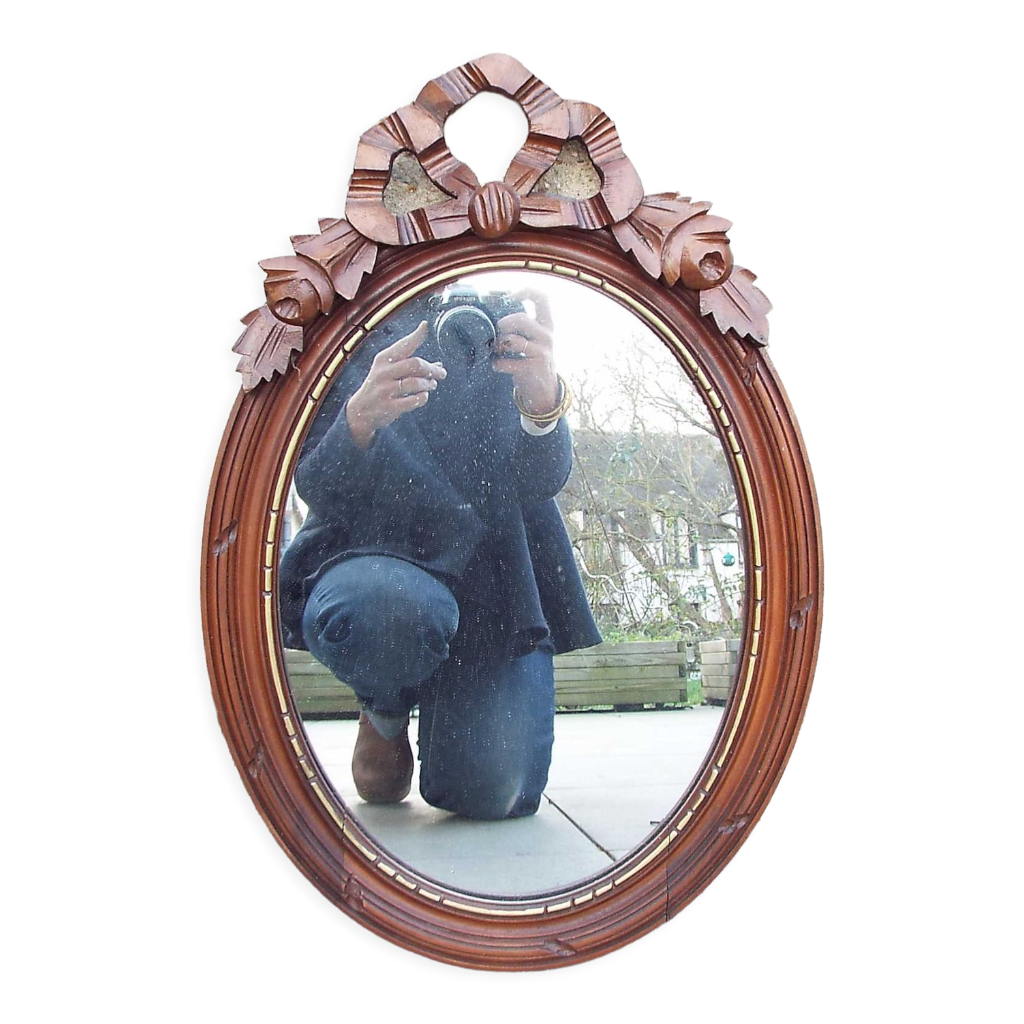 Oval wooden mirror Louis XVI style 54cmx37cm