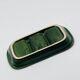Vintage green ceramic aperitif plate from the 1970s.