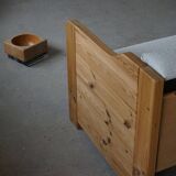Mid Century Danish Daybed in solid pine, reupholstered in wool, 1980s