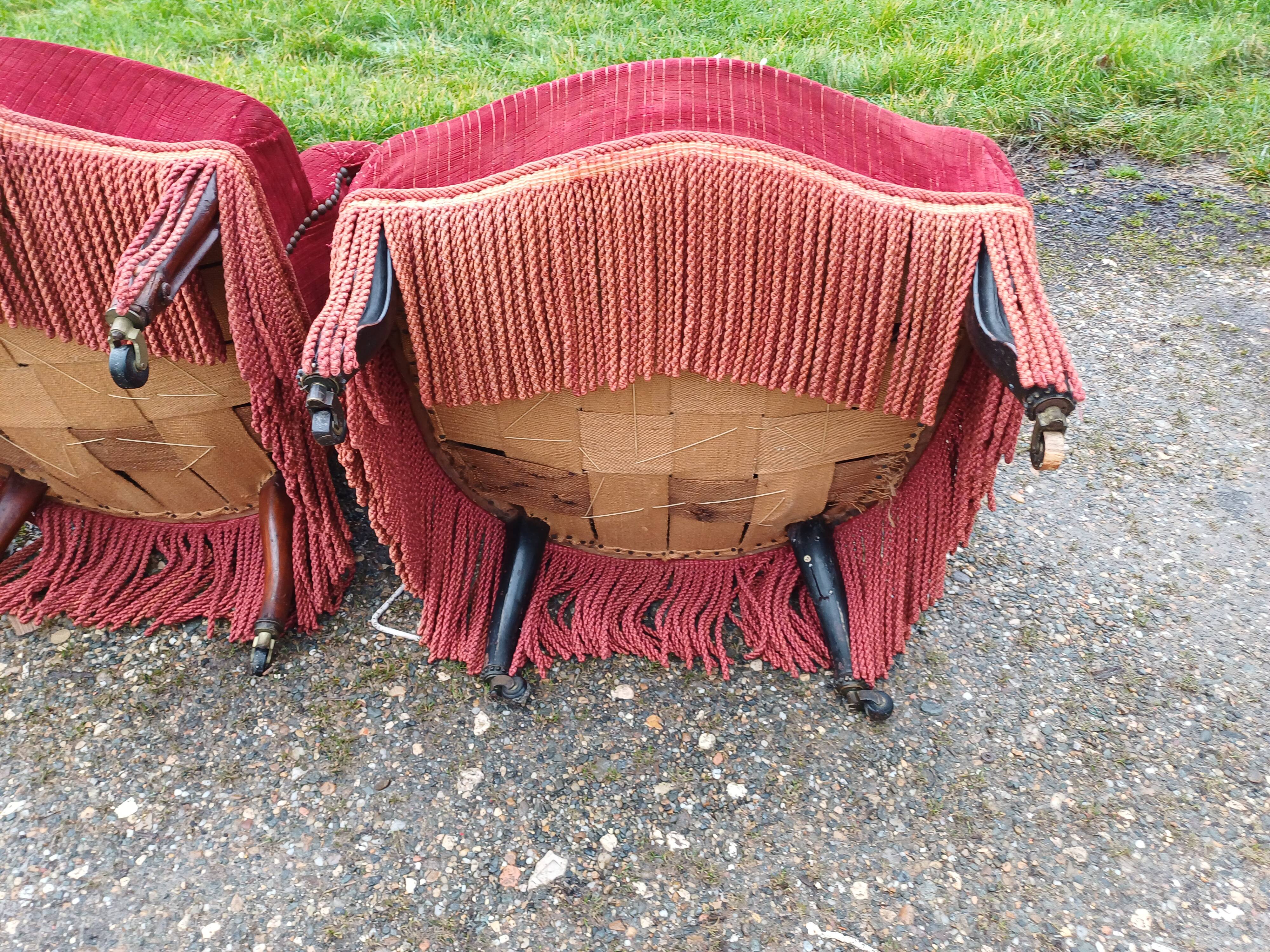 Pair of Napoleon III Frog Armchairs