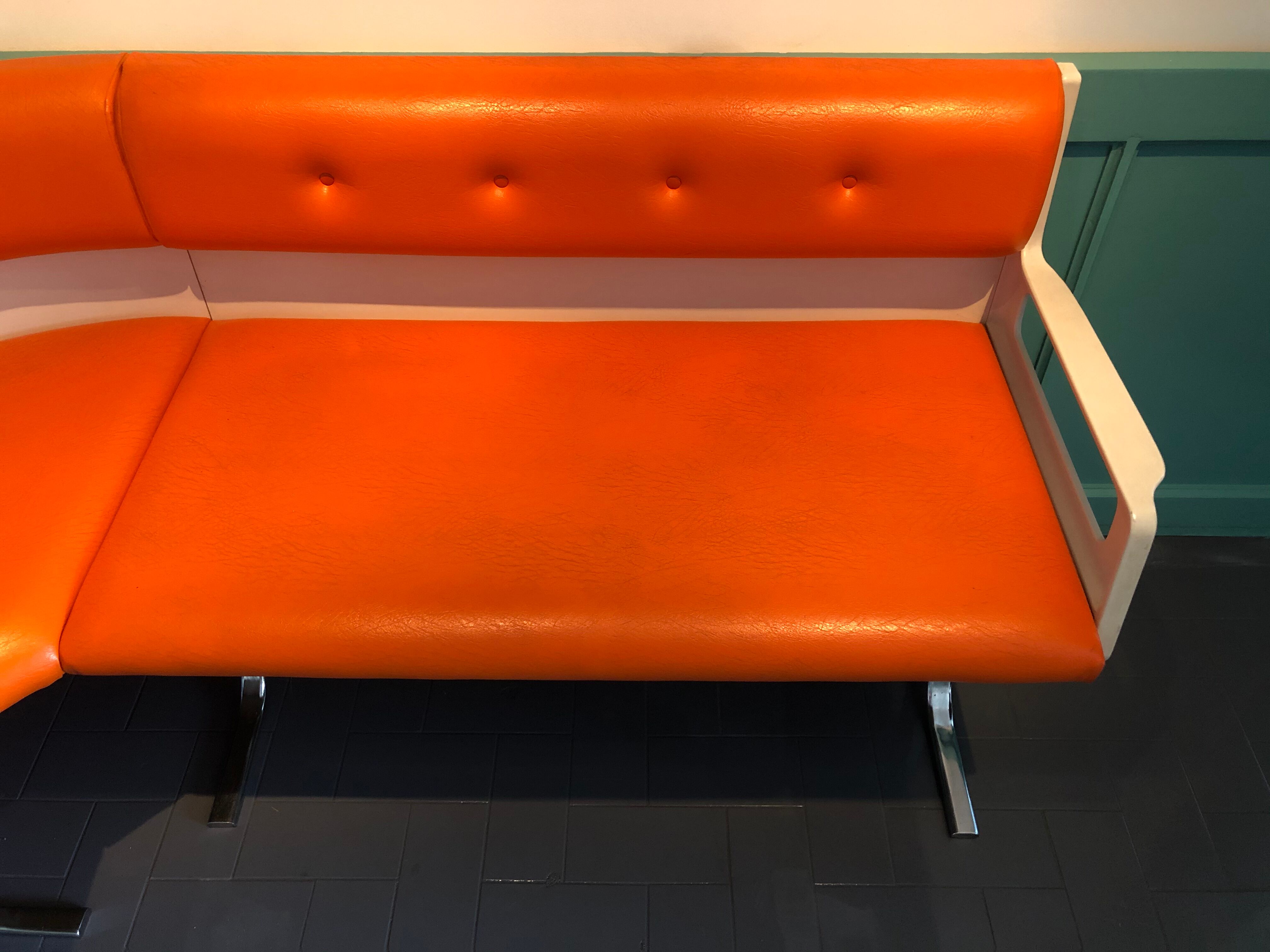 Vintage dining area bench and matching table