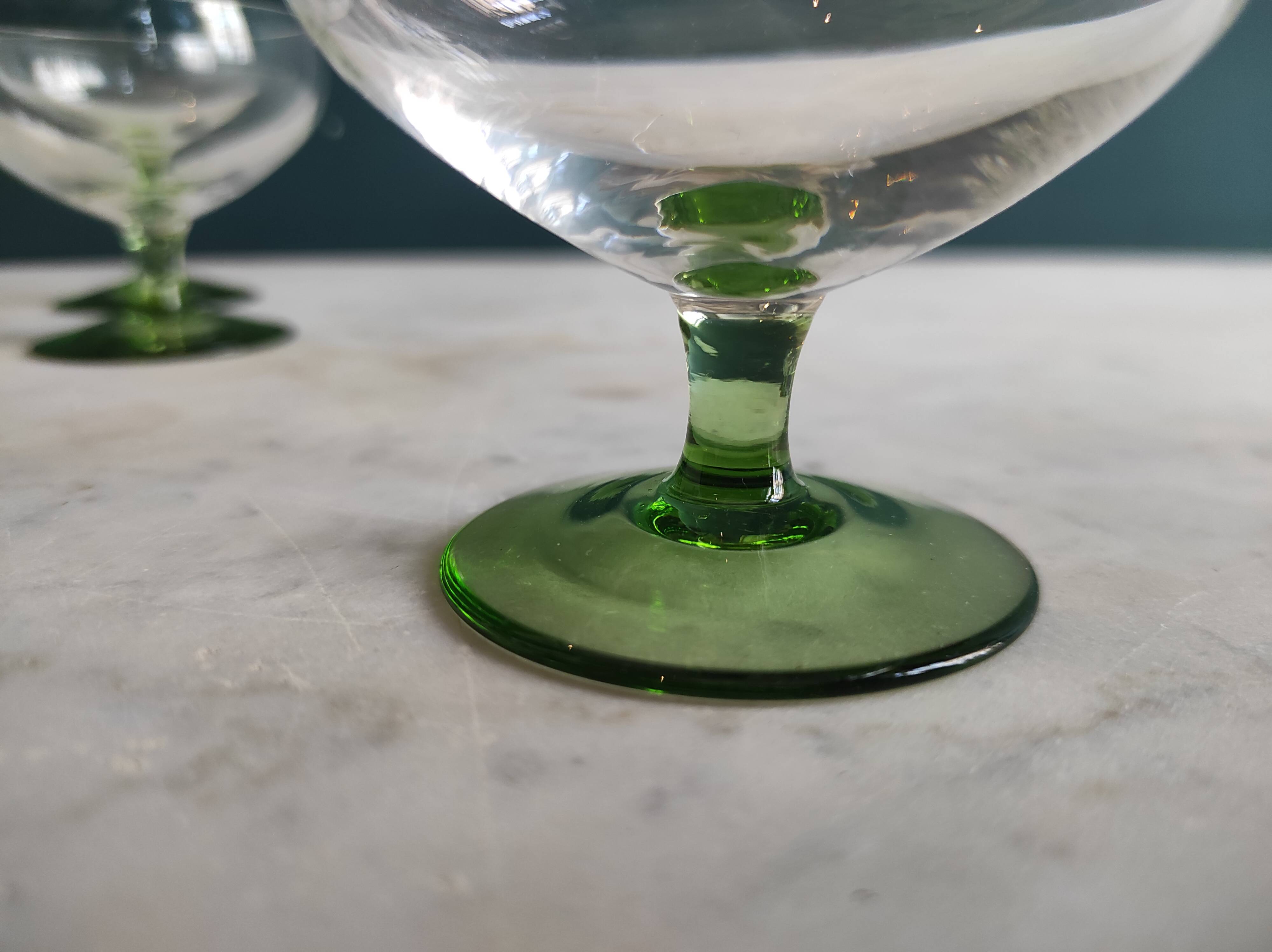 Set of four vintage French glasses for liquor
