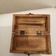Super small wooden jewelry chest carved floral