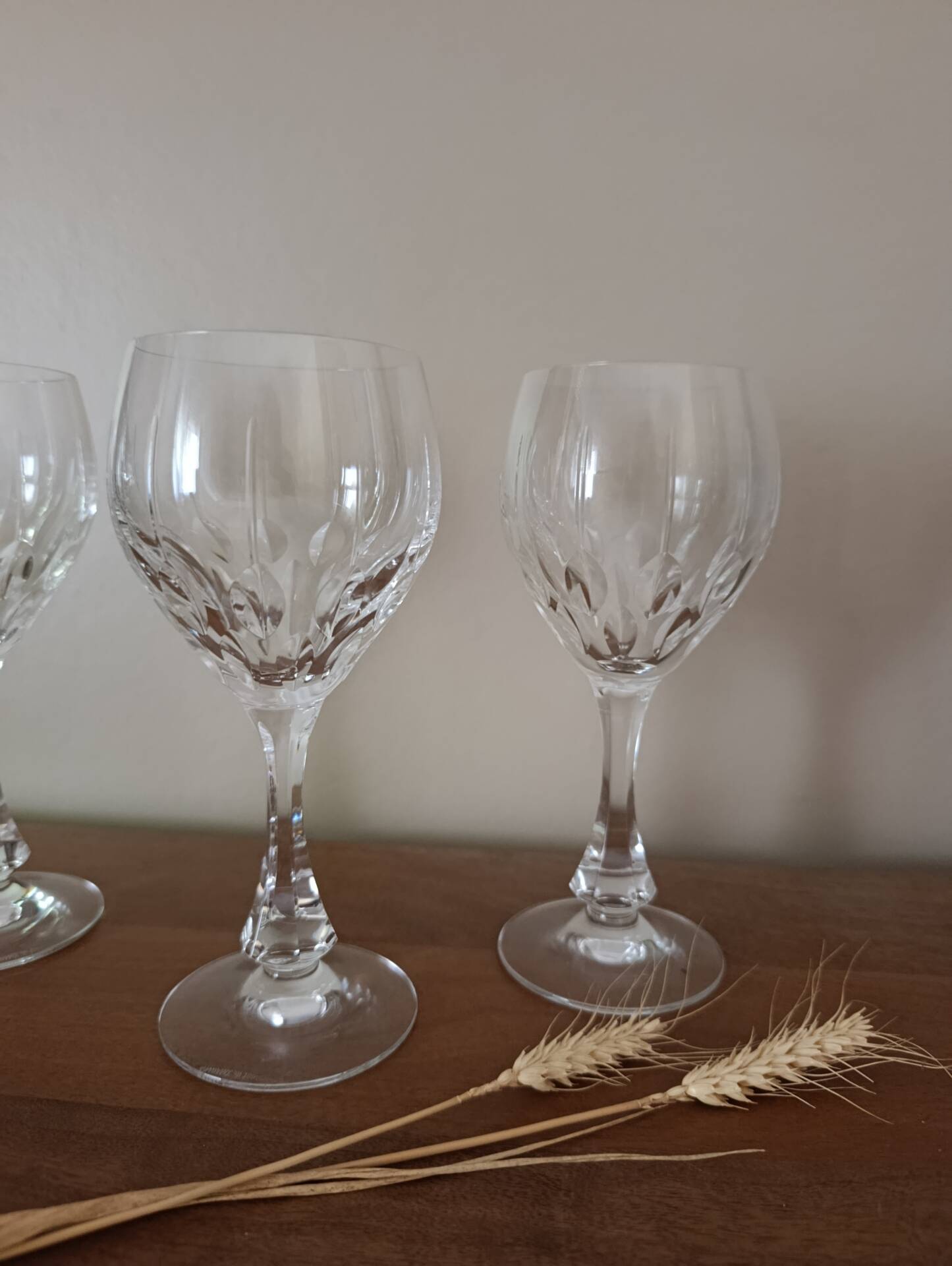 3 crystal stem glasses | Lorraine craftsmanship
