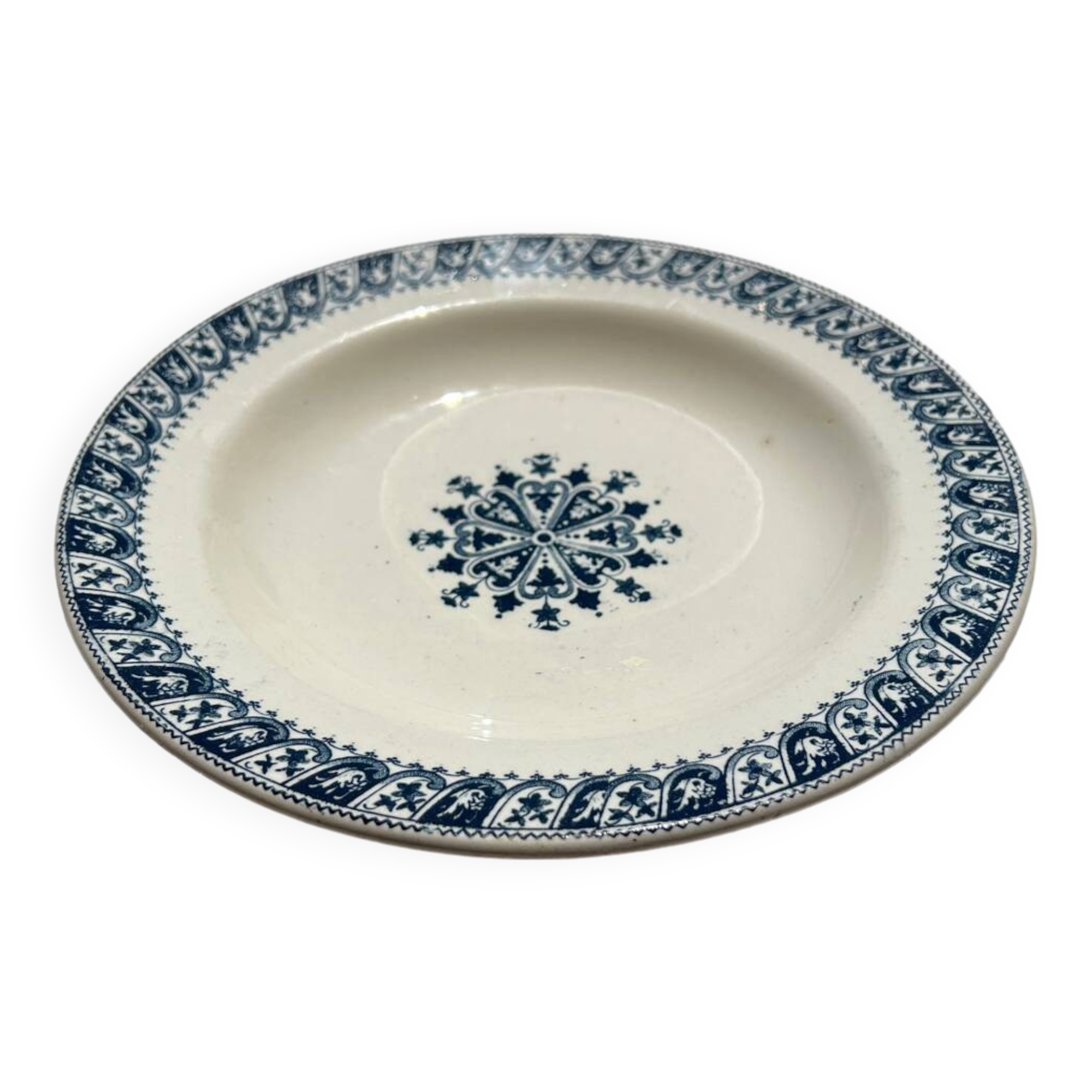 Vintage deep plate in Salins ironstone