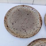 Three stoneware plates, Tiffoche, La Borne Guérande