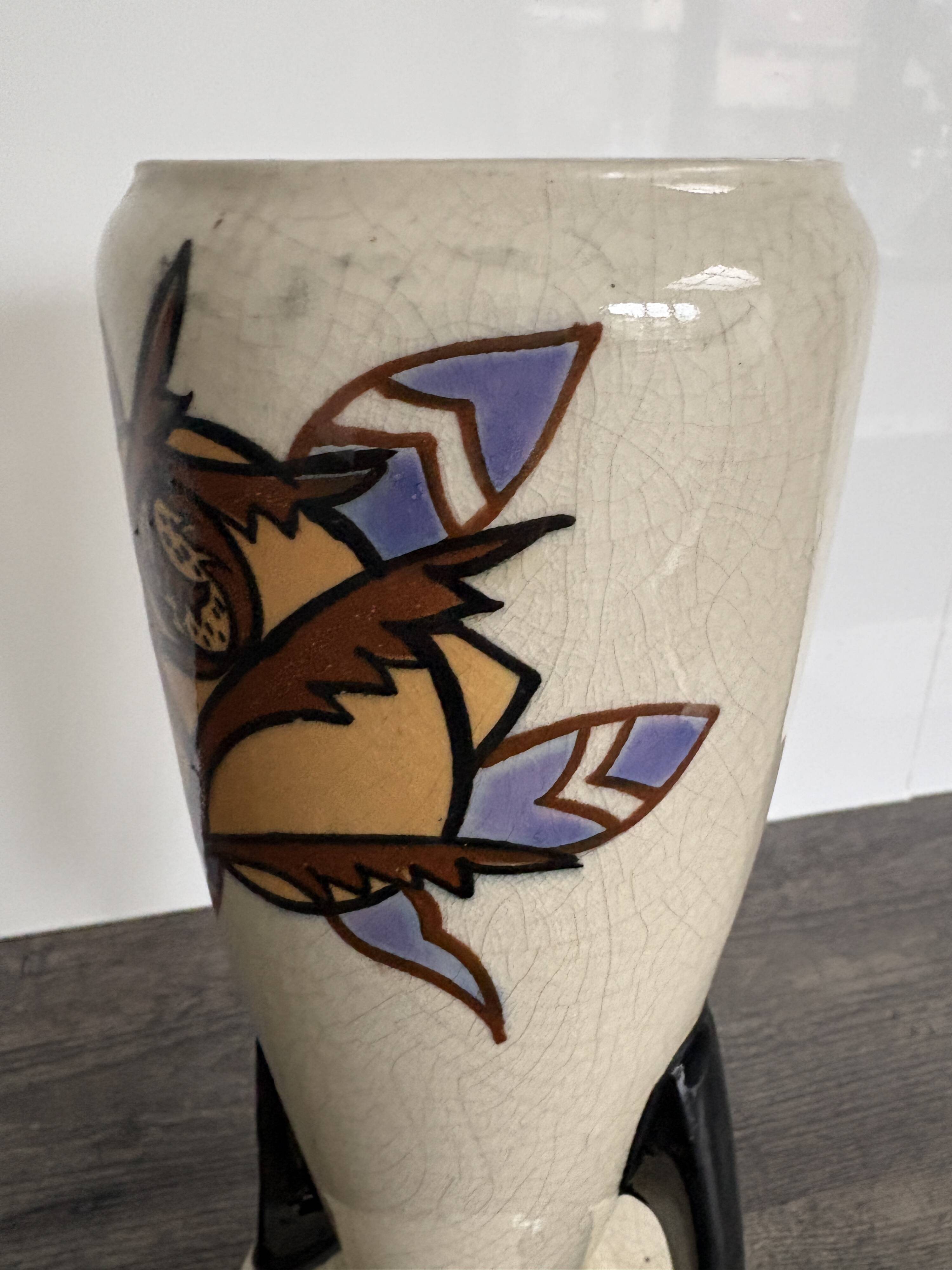 Art Deco Vase AMC Wasmuël - Crackled Ceramic