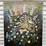 Bouquet of flowers signed Barro