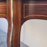 Napoleon III violin-shaped middle desk table 19th in marquetry