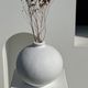 Handcrafted terracotta ball vase painted white H:24 D:26