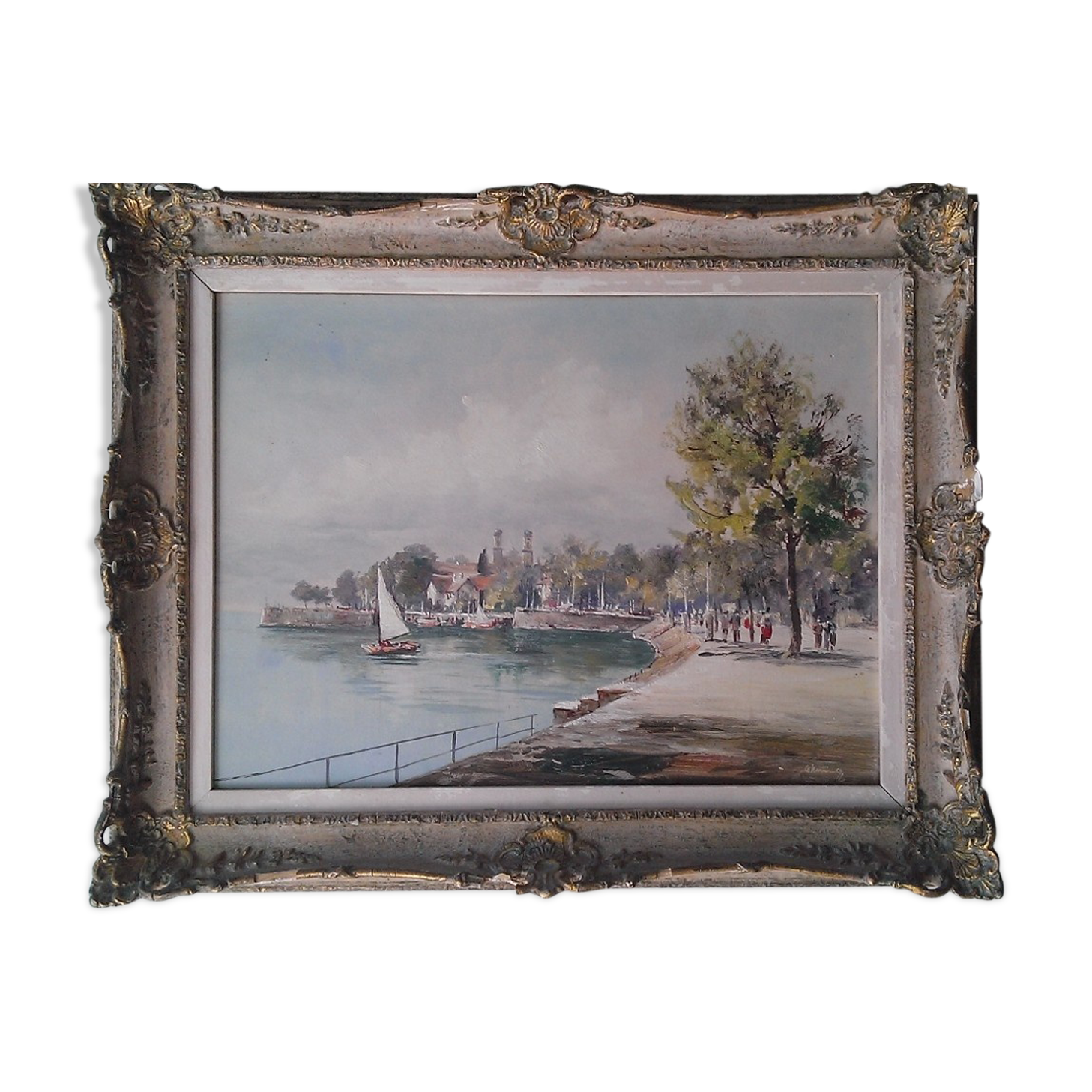 Oil on panel 30X40, lakeside walk