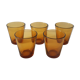 Set of 5 amber water glasses