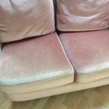 Sofa 2 places in pink velvet