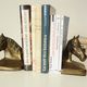 Pair of bookends plaster horses effect vintage brass