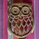 Owl trivet in golden brass