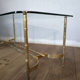 Table basse design en métal doré façon bambou dlg bagues