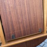 Table ronde scandinave en teck avec 4 chaises