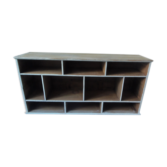Vintage craft furniture in pearl grey patinated oak, bleached tray